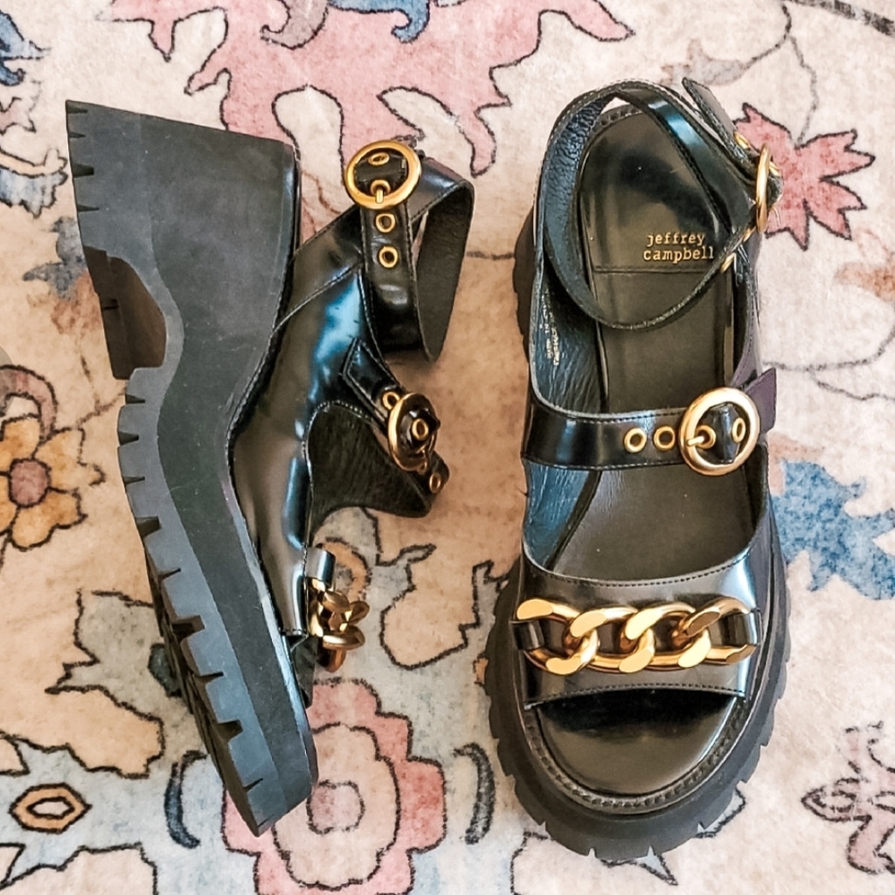 Jeffrey Campbell Crunched Chunkly Platform Sandals